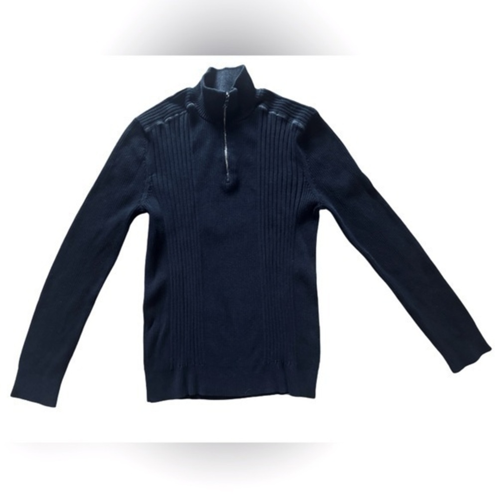 INC International Concepts Men’s Black 1/4 Zip Sweater